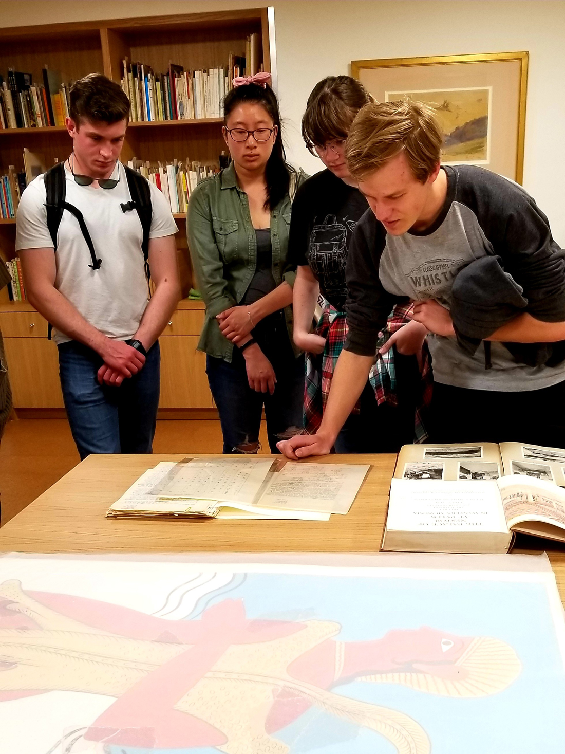 Students from the University of Victoria at the School’s Archives