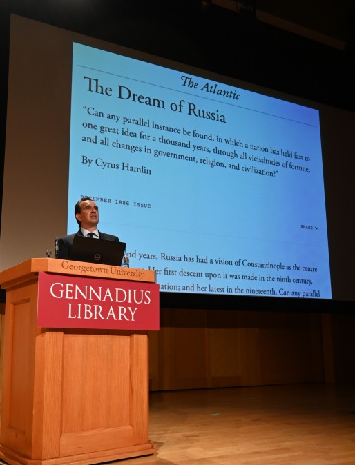 Dr. Peter Frankopan Presents Second Thalia Potamianos Lecture at Georgetown University